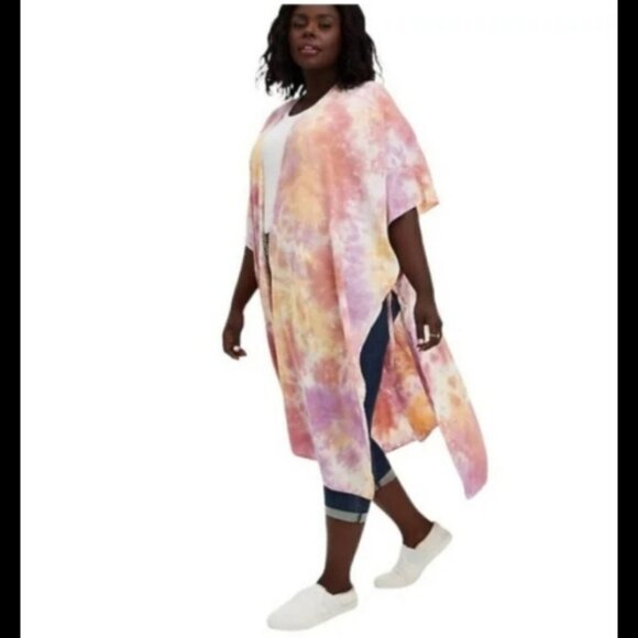 2 for $20 Torrid (NEW) Pink Tie Dye Cardigan - Picture 1 of 9